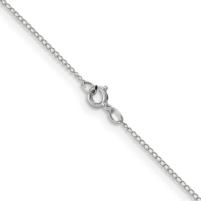 14k White Gold .5mm Carded Curb Chain