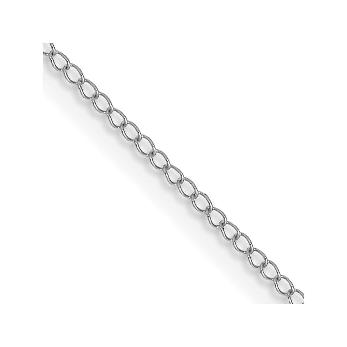 14k White Gold .5mm Carded Curb Chain