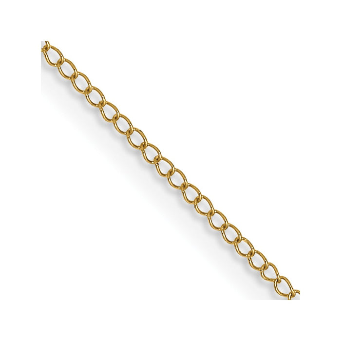 14k .5 mm Carded Curb Chain