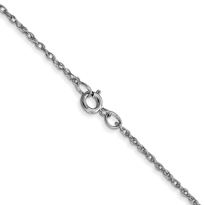 14k White Gold .95 mm Carded Cable Rope Chain