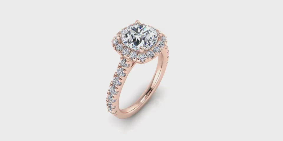 1.5 Carat Round Brilliant Halo Diamond Engagement Ring-Angelucci Jewelry