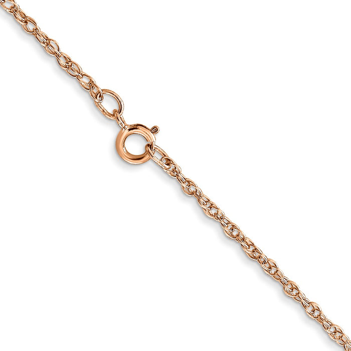 14k Rose Gold 1.15mm Carded Cable Rope Chain