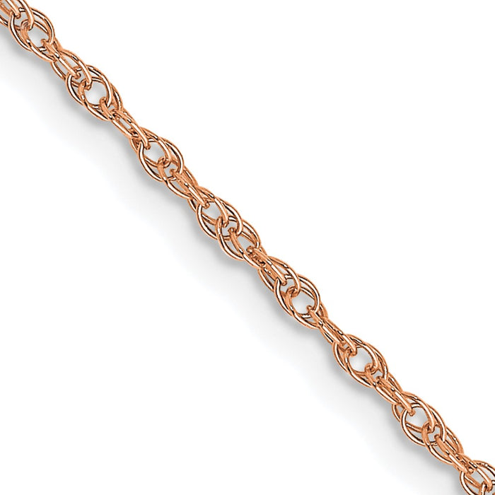 14k Rose Gold 1.15mm Carded Cable Rope Chain