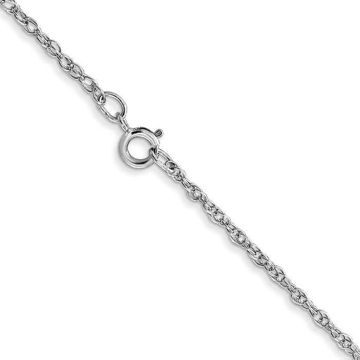 14K White Gold 1.15mm Carded Cable Rope Chain