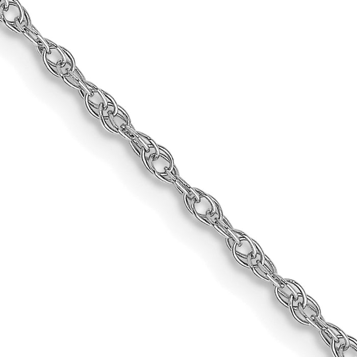 14K White Gold 1.15mm Carded Cable Rope Chain