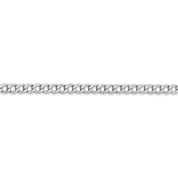 14k WG 3.35mm Semi-Solid Curb Chain