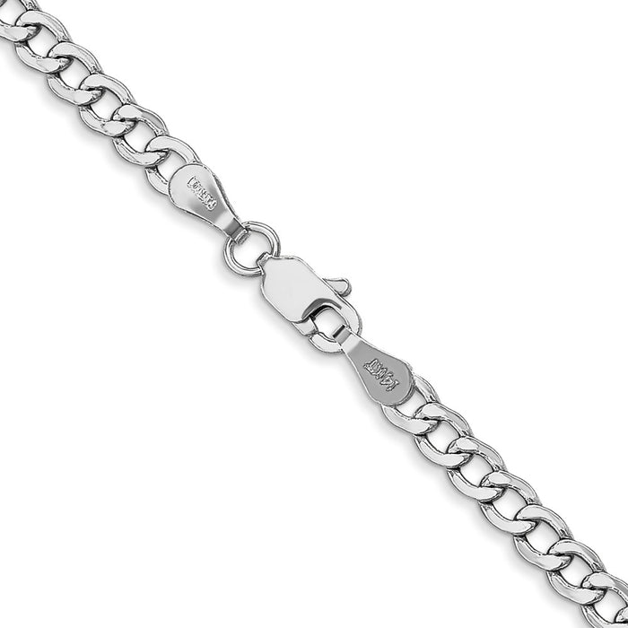 14k WG 3.35mm Semi-Solid Curb Chain