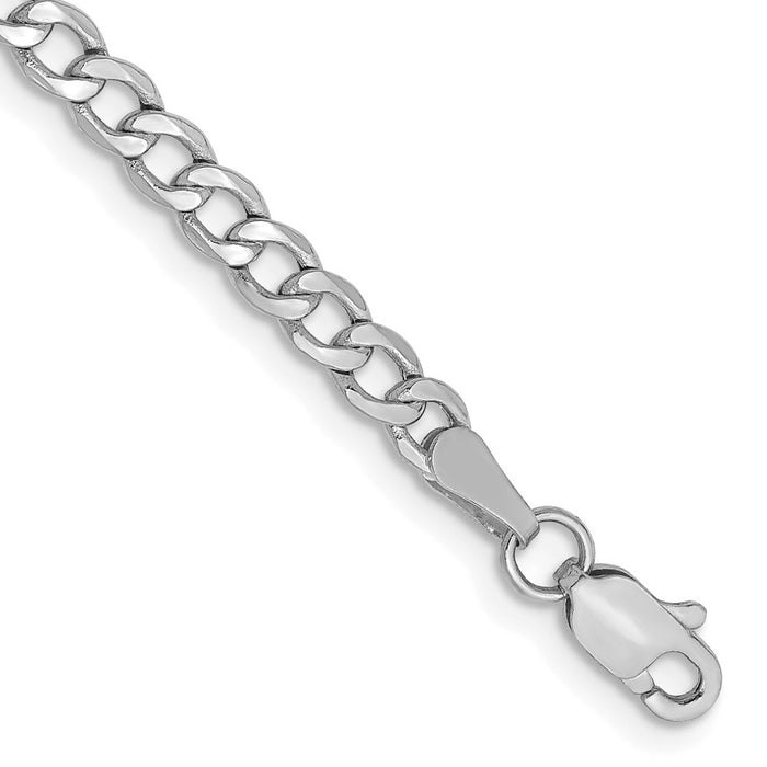 14k WG 3.35mm Semi-Solid Curb Chain