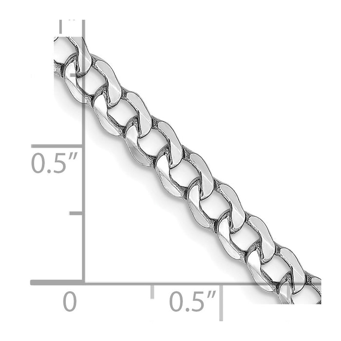 14k WG 4.3mm Semi-Solid Curb Chain