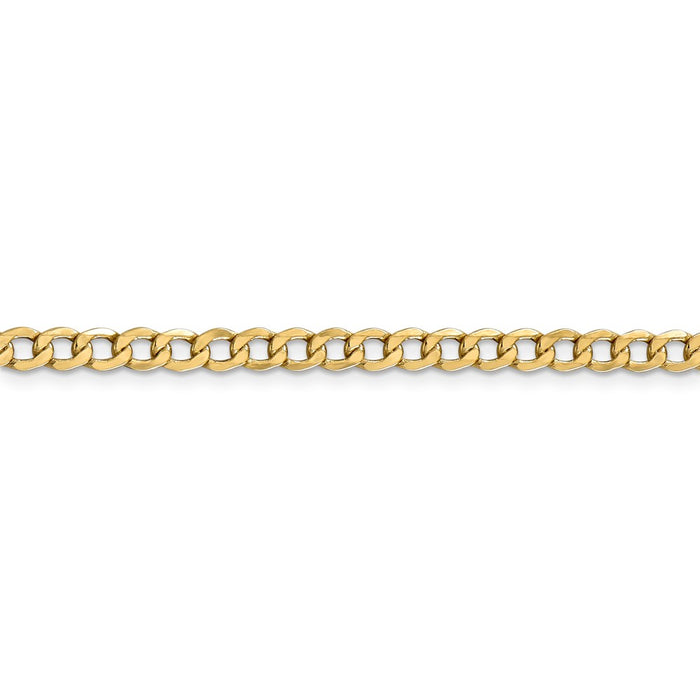 14k 4.3mm Semi-Solid Curb Chain