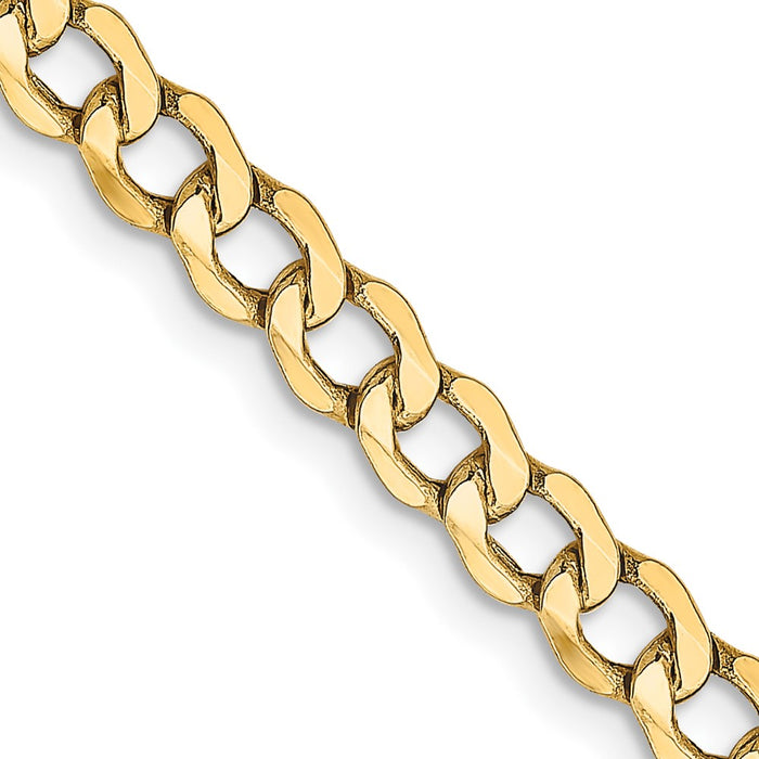 14k 4.3mm Semi-Solid Curb Chain