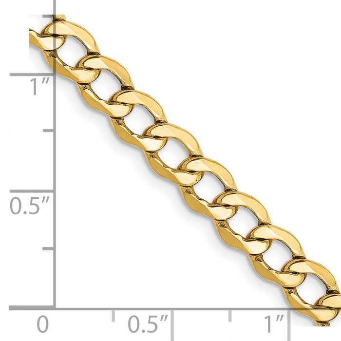 14k 5.25mm Semi-Solid Curb Chain
