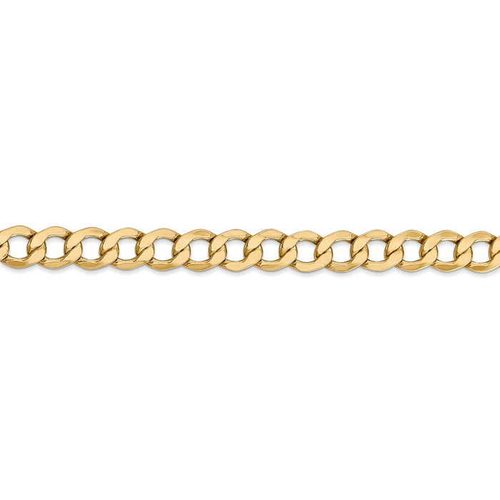 14k 6.5mm Semi-Solid Curb Chain