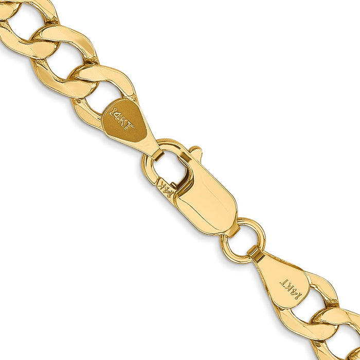 14k 6.5mm Semi-Solid Curb Chain