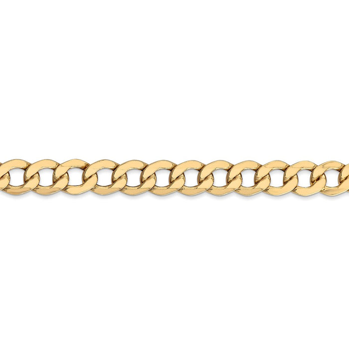 14k 7mm Semi-Solid Curb Chain