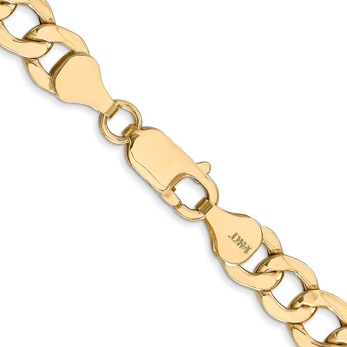 14k 7mm Semi-Solid Curb Chain