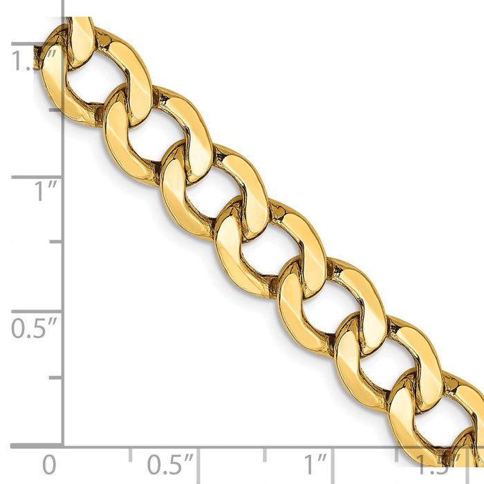 14k 9mm Semi-Solid Curb Chain