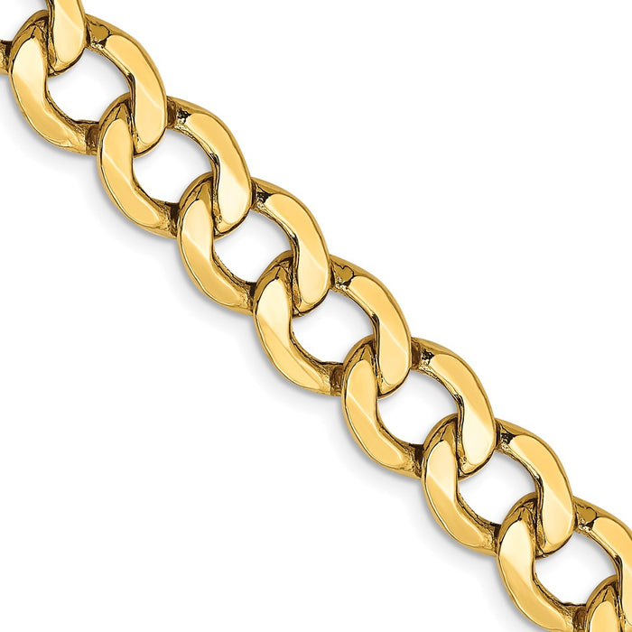 14k 9mm Semi-Solid Curb Chain