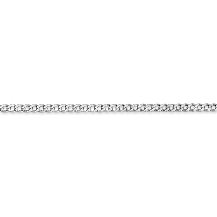 14k WG 2.5mm Semi-Solid Curb Chain