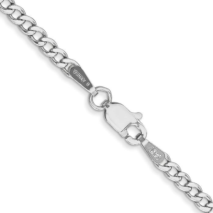 14k WG 2.5mm Semi-Solid Curb Chain