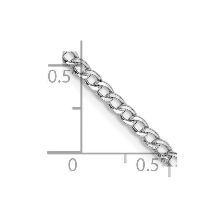 14k WG 2.5mm Semi-Solid Curb Chain