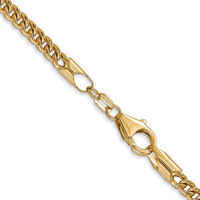 14k 3mm Semi-Solid Franco Chain