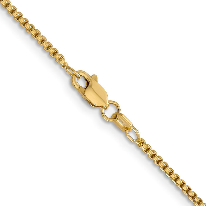 14k 1.5mm Semi-Solid Round Box Chain