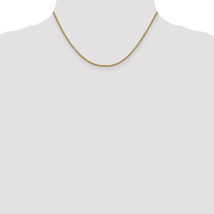 14k 1.5mm Semi-Solid Round Box Chain