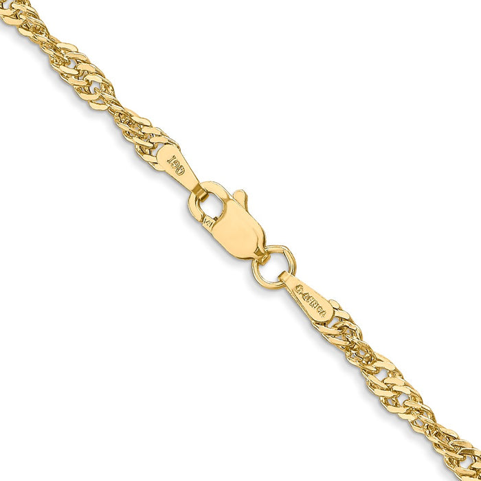 14k 2.75mm Lightweight Singapore Chain