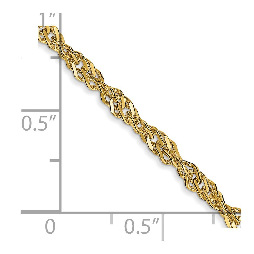 14k 2.75mm Lightweight Singapore Chain
