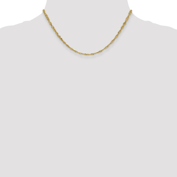 14k 2.75mm Lightweight Singapore Chain