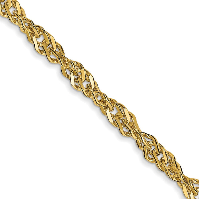 14k 2.75mm Lightweight Singapore Chain