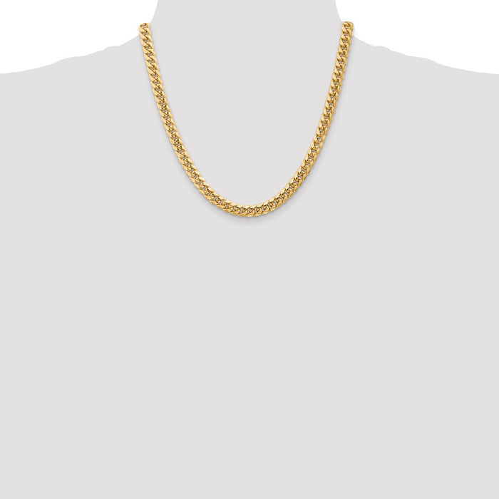 14k 6.75mm Semi-Solid Miami Cuban Chain