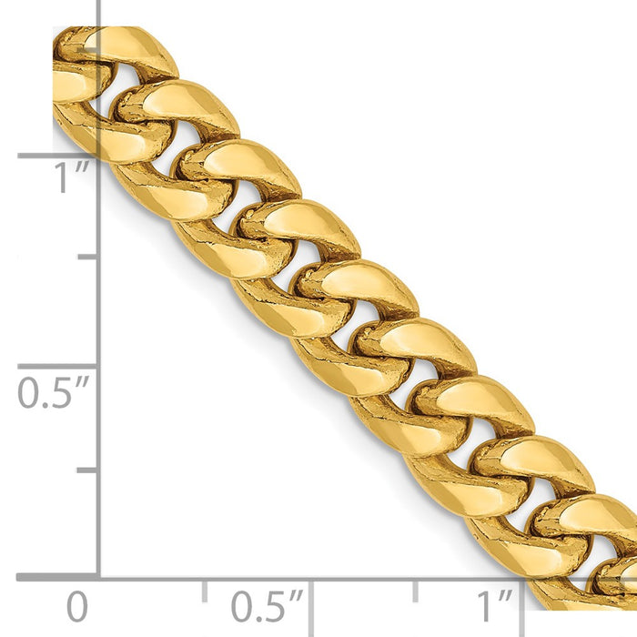 14k 7.3mm Semi-Solid Miami Cuban Chain