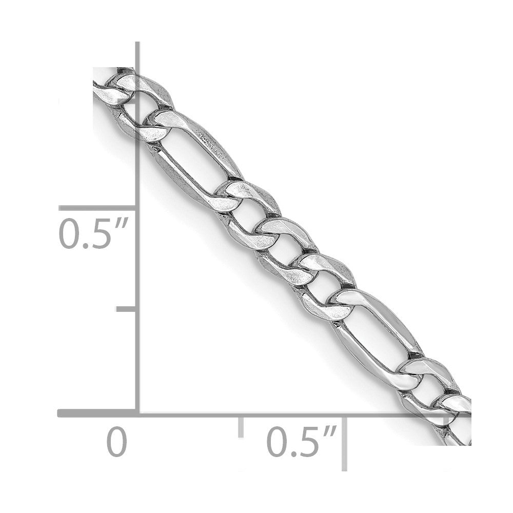 14k WG 3.5mm Semi-Solid Figaro Chain