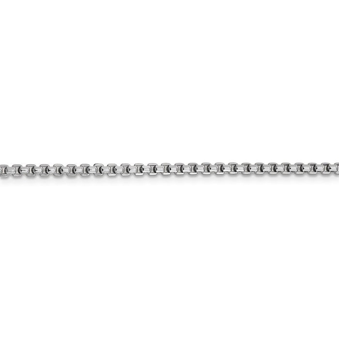 14k WG 2.45mm Semi-Solid Round Box Chain