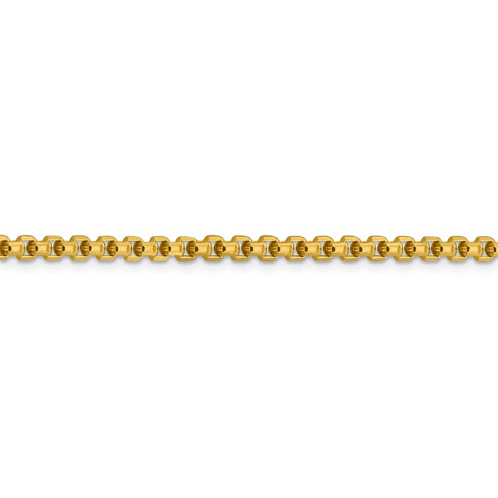 14k 3.6mm Semi-Solid Round Box Chain