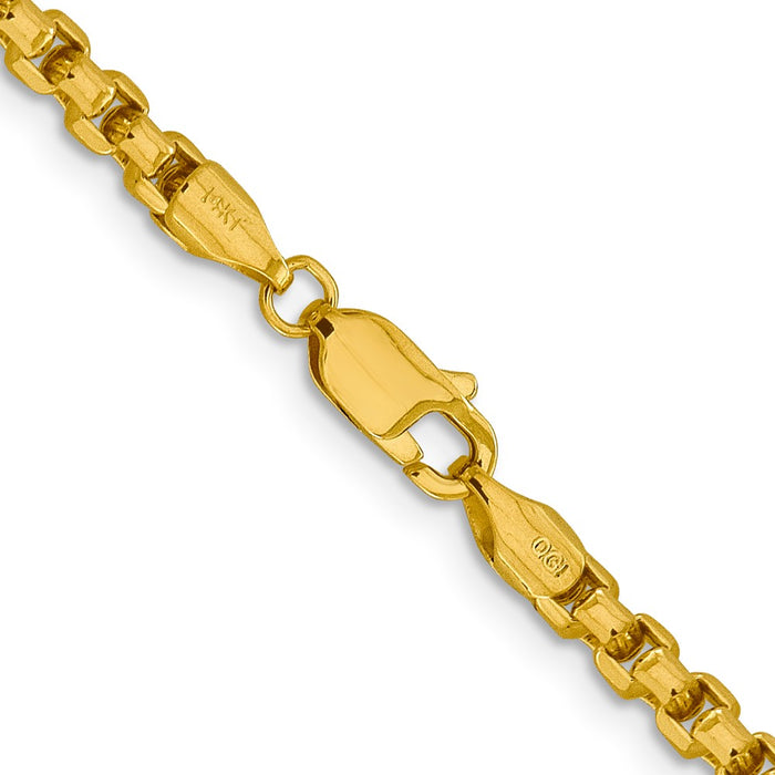 14k 3.6mm Semi-Solid Round Box Chain