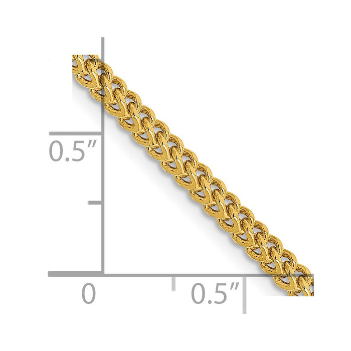 14k 2.2mm Semi-Solid Franco Chain