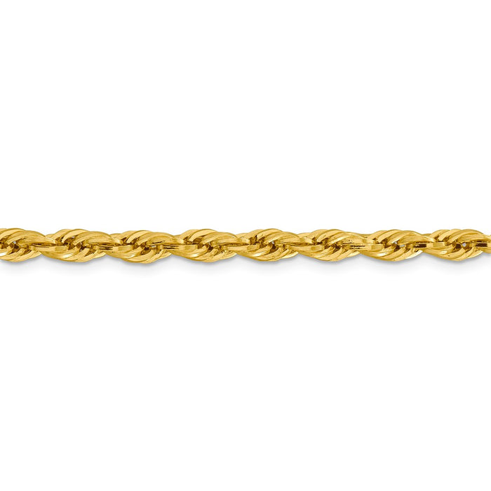 14ky 4.75mm Semi-Solid Rope Chain