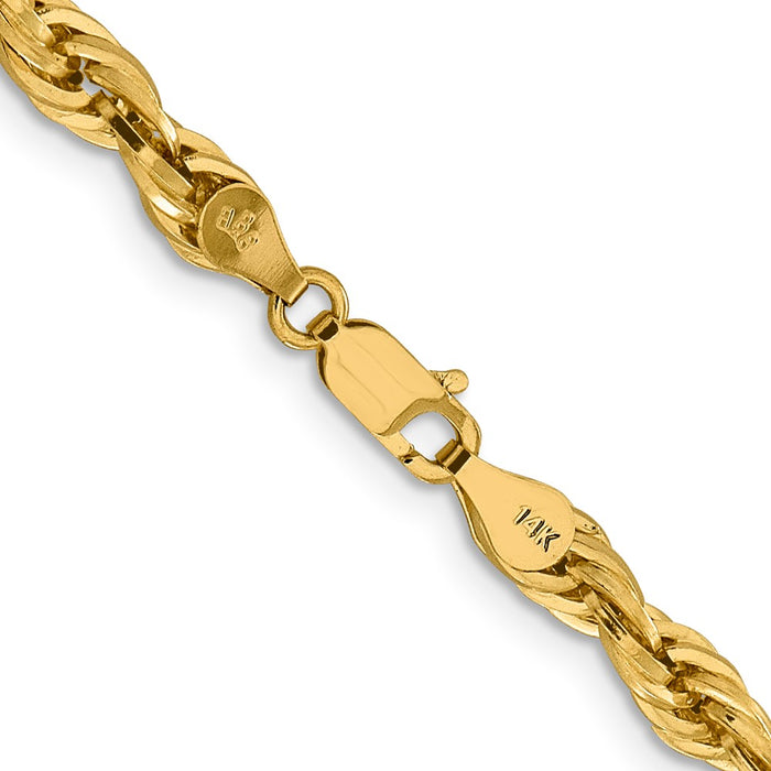 14ky 4.75mm Semi-Solid Rope Chain