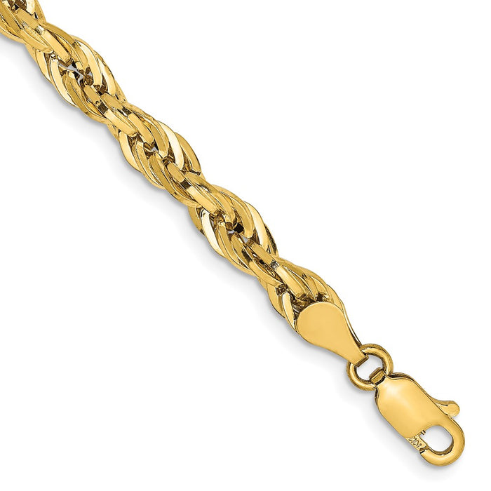 14ky 4.75mm Semi-Solid Rope Chain