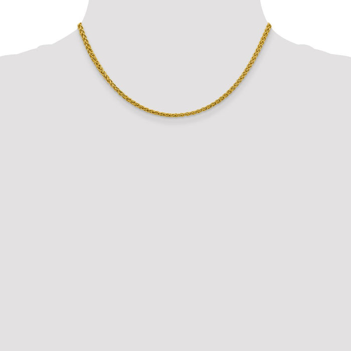 14k 3.45mm Semi-solid Wheat Chain