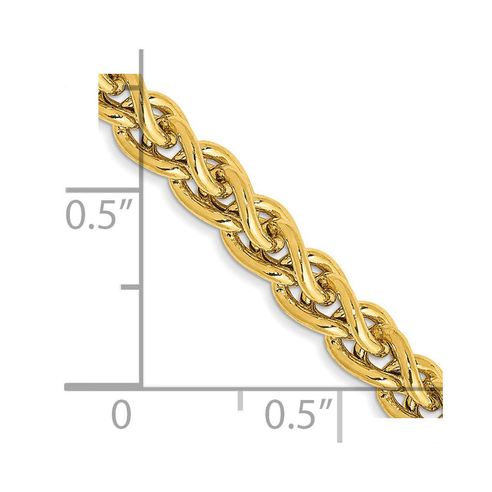 14k 4.15mm Semi-solid Wheat Chain