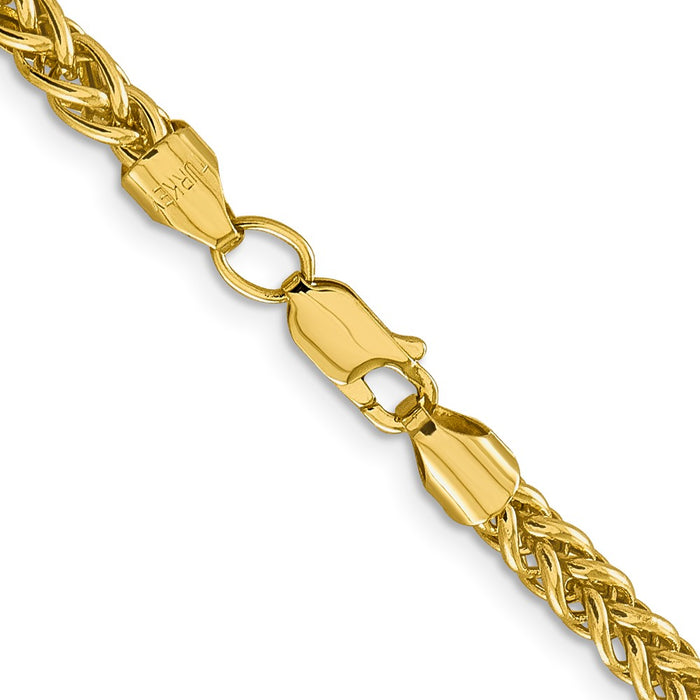 14k 4.65mm Semi-solid 3-Wire Wheat Chain