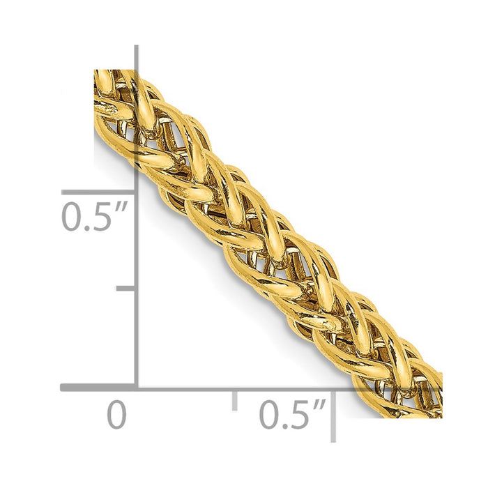 14k 4.65mm Semi-solid 3-Wire Wheat Chain