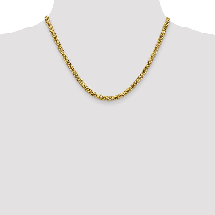 14k 4.65mm Semi-solid 3-Wire Wheat Chain