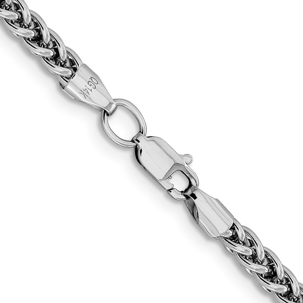 14k WG 4.3mm Semi-solid 3-Wire Wheat Chain