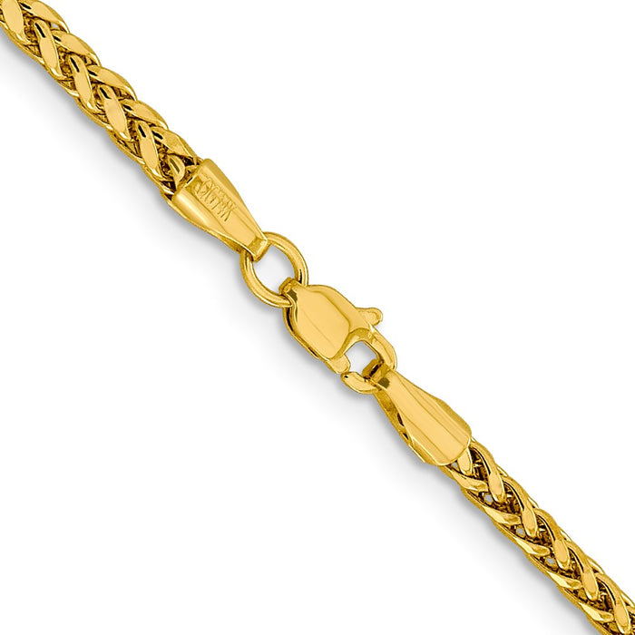 14k 2.5mm Semi-solid D/C Wheat Chain