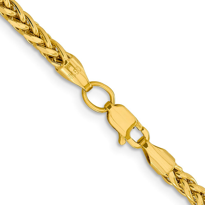 14k 3.1mm Semi-solid D/C Wheat Chain